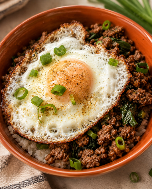 Korean-Style Rice Bowls with Ground Beef