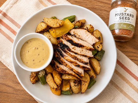 LouEasyAna Grilled Chicken & Veggies with a Honey Mustard Dressing