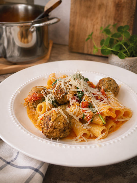 Marry Me Chicken Meatballs & Pasta