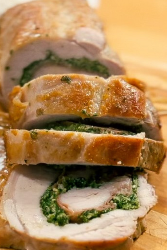 Pesto Stuffed Pork Loin