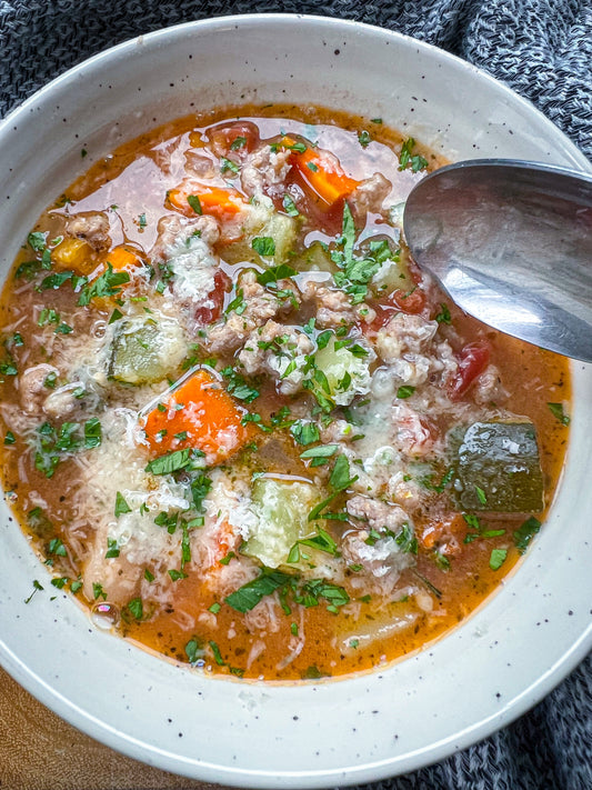 Sausage, Zucchini and Bean Soup