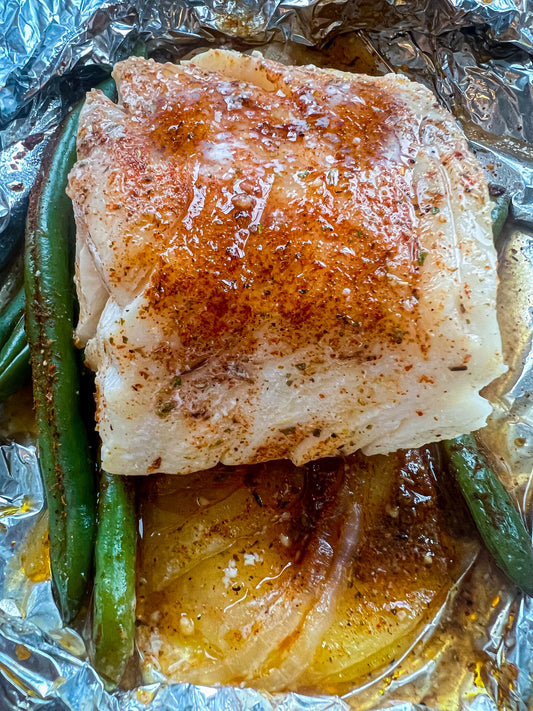 Cajun Cod Cooked in “Envelopes”