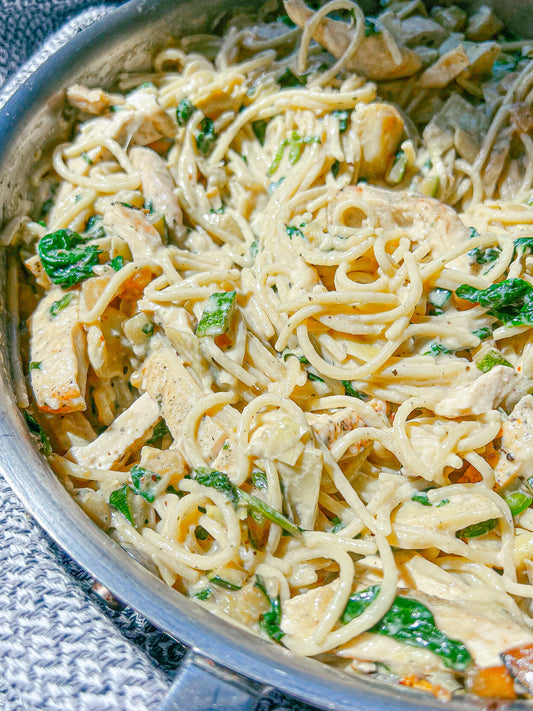 Chicken Artichoke Spaghetti