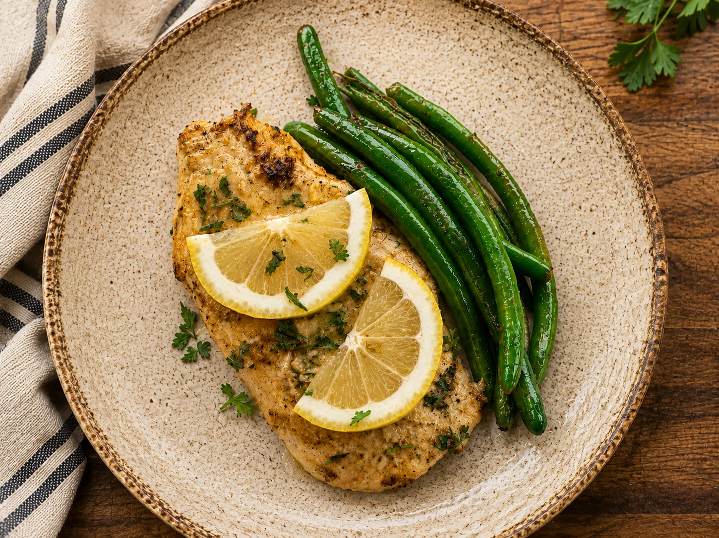 Lemon Garlic Chicken & Green Beans