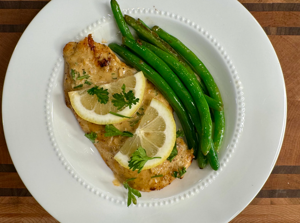 Lemon Garlic Chicken and Garlicky Green Beans