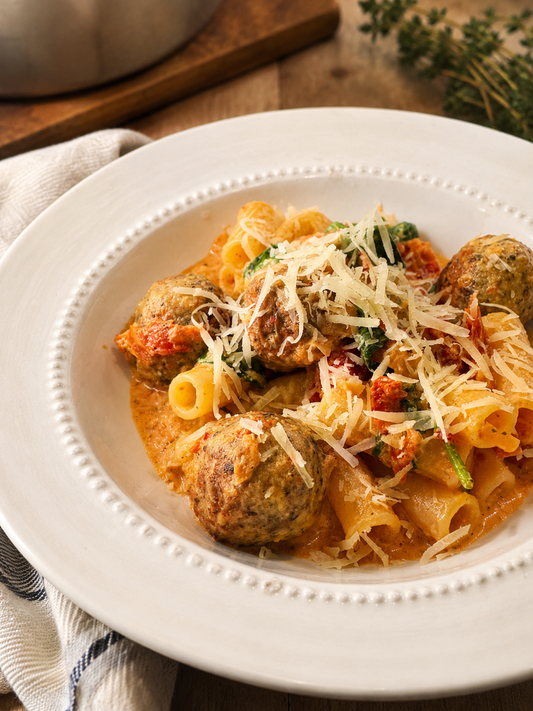 Marry Me Chicken Meatballs & Pasta