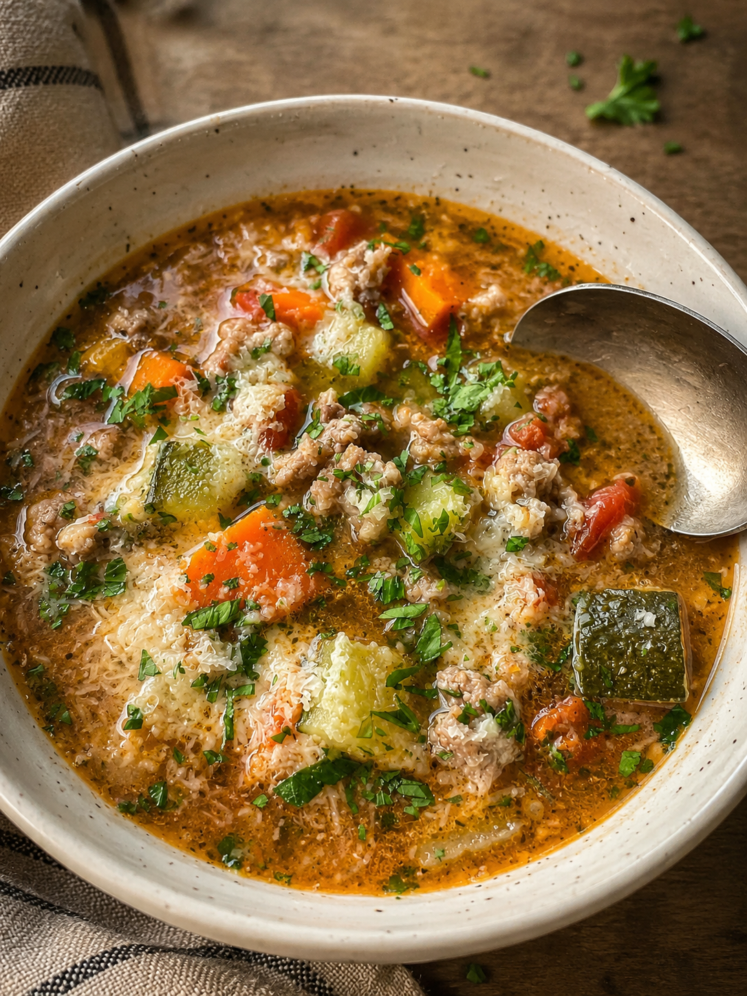 Sausage, Zucchini and Bean Soup