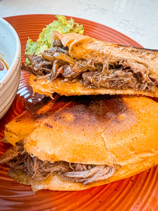 Slow Cooker Birria Mexican Sandwich