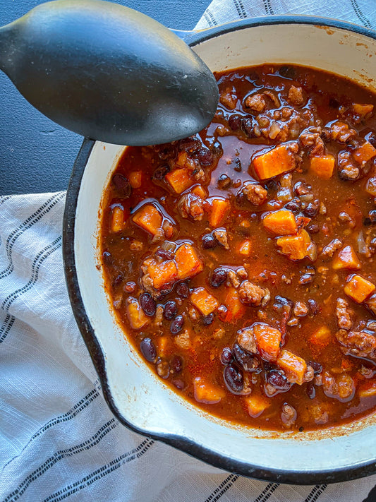 Slow Cooker Turkey & Sweet Potato Chili