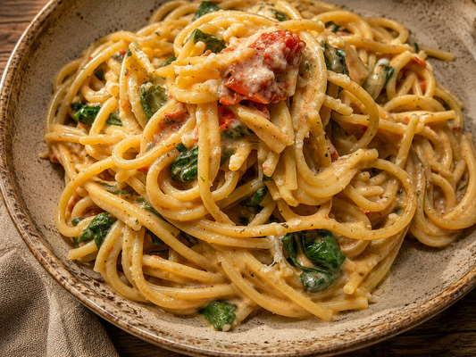 Creamy Spinach and Tomato Pasta