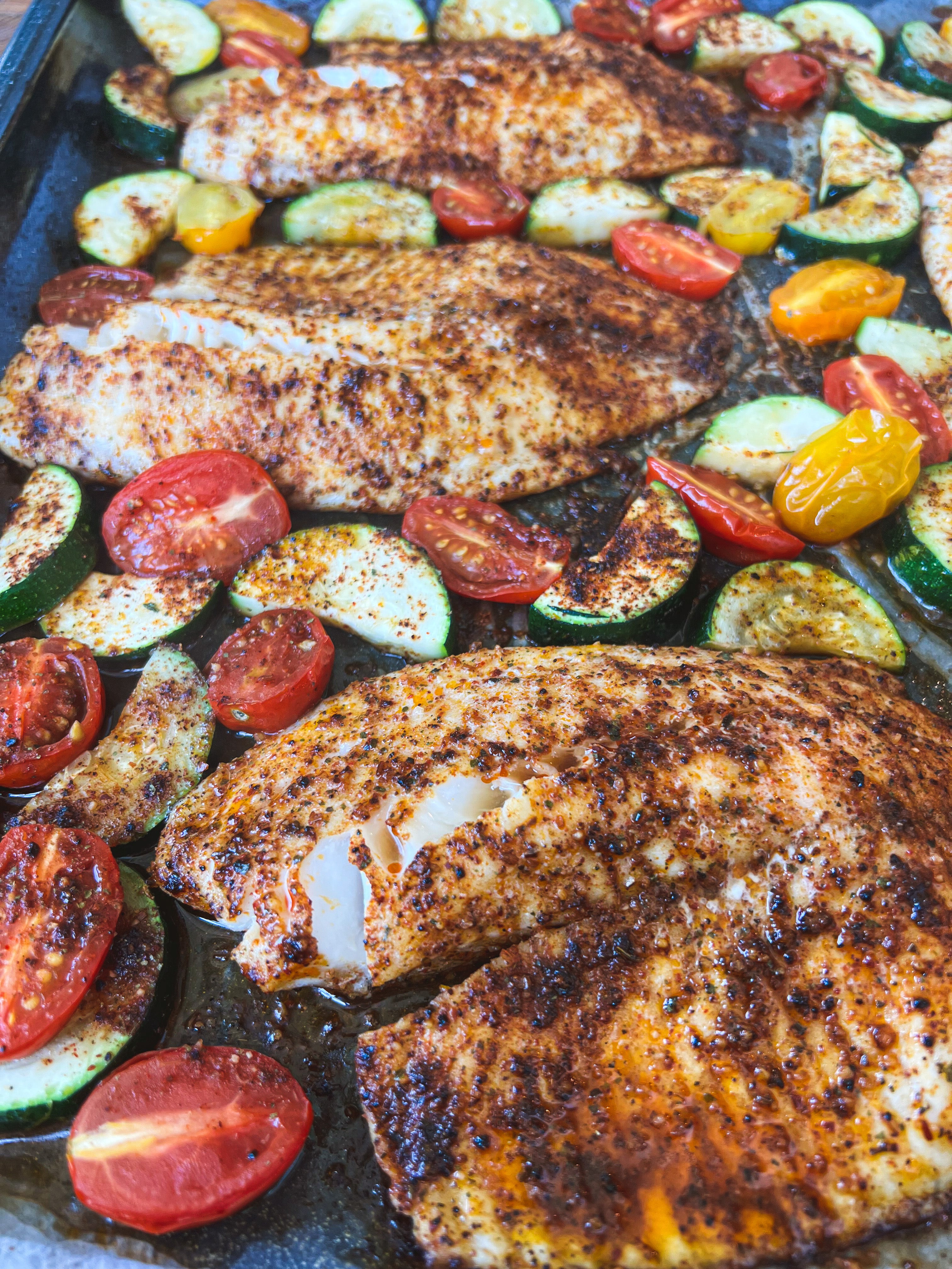 Tilapia with Zucchini & Tomatoes