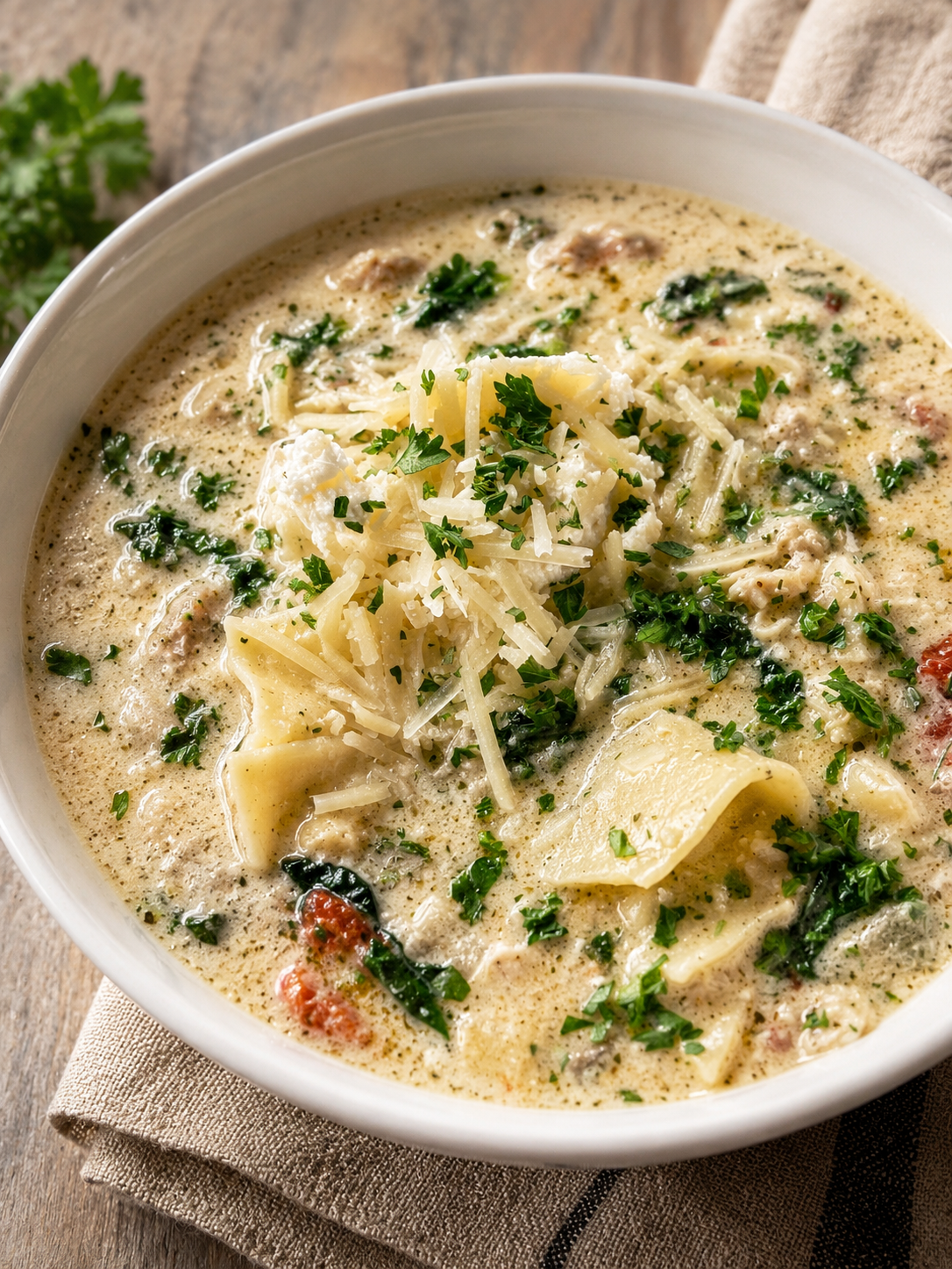 White Lasagna Soup
